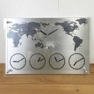 월드타임 세계시간 벽시계 지도시계 60cm x 40xm
