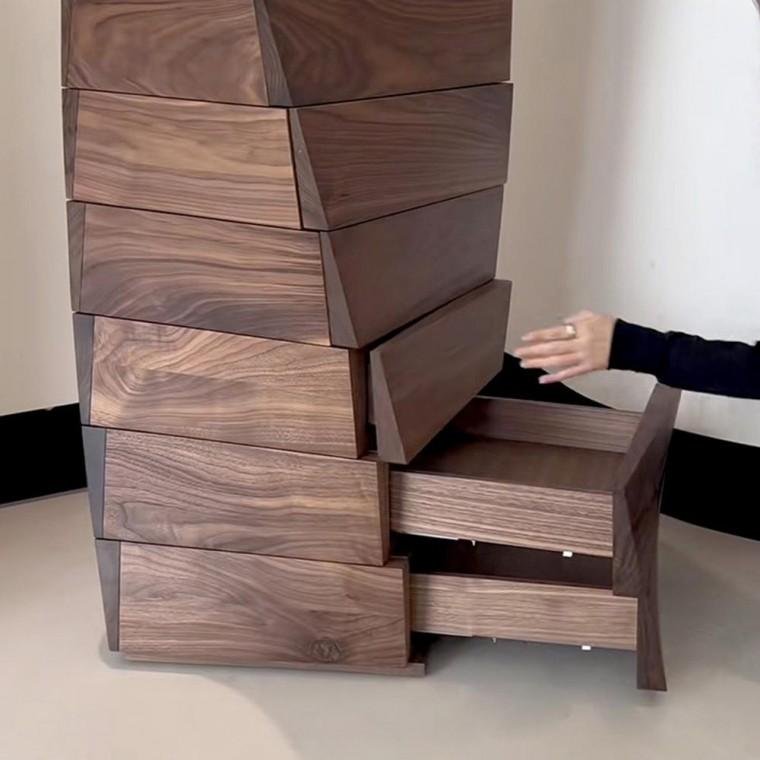 호두나무 엔티크 서랍형 수납장 빈티지 서랍장 장 원목 엔틱 수납 복고풍