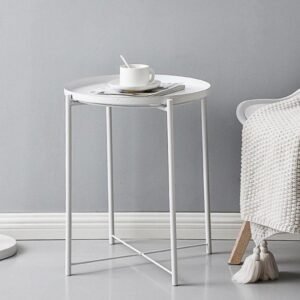 철제 원형 사이드 테이블 카페 티테이블 거실 침실 주방 욕실