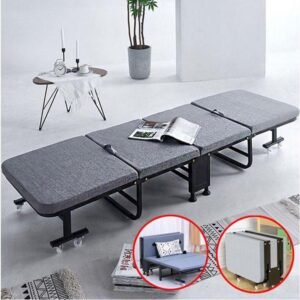 시원한 린넨 사무실 원룸 휴게소 접이식 안락 침대 1인침대 간이침대 보호자 보호자용